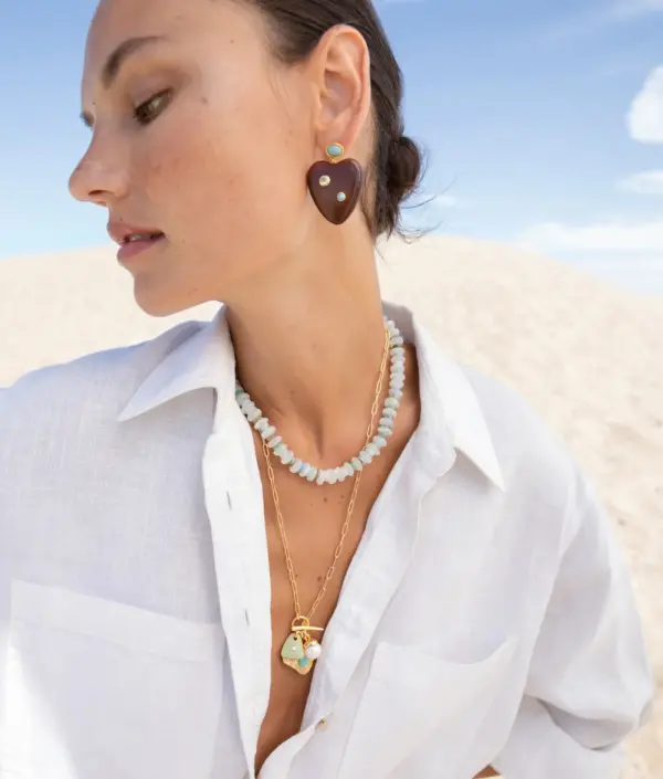 LIZZIE FORTUNATO - TAMARIND HEART EARRINGS